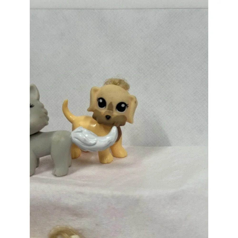 Polly Pocket Puppies and Kittens and‎ The Seal Figures Lot of 6 Mattel Toys